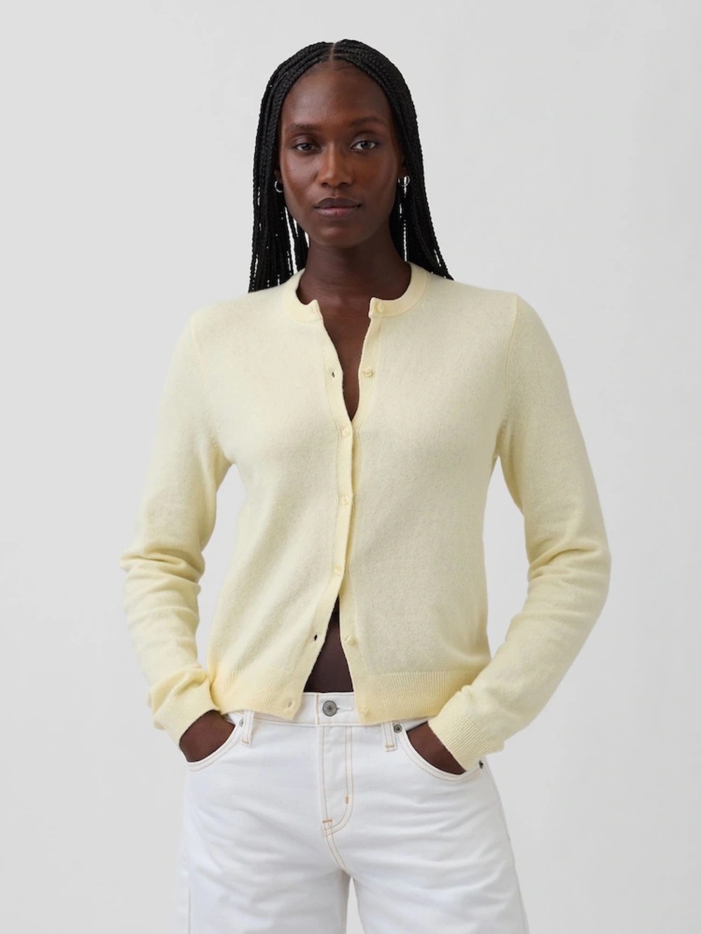 Gap CashSoft Crop Cardigan Yellow Medium NWT